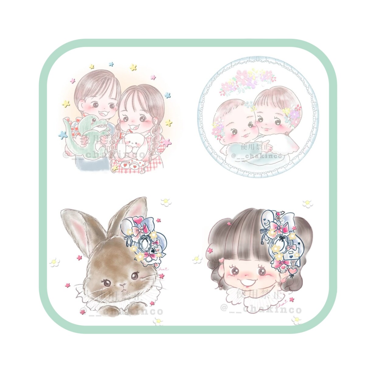 アイコンイラストお描きします 。似顔絵・うちの子。かわいいタッチでお描きします⋆☽ イメージ3