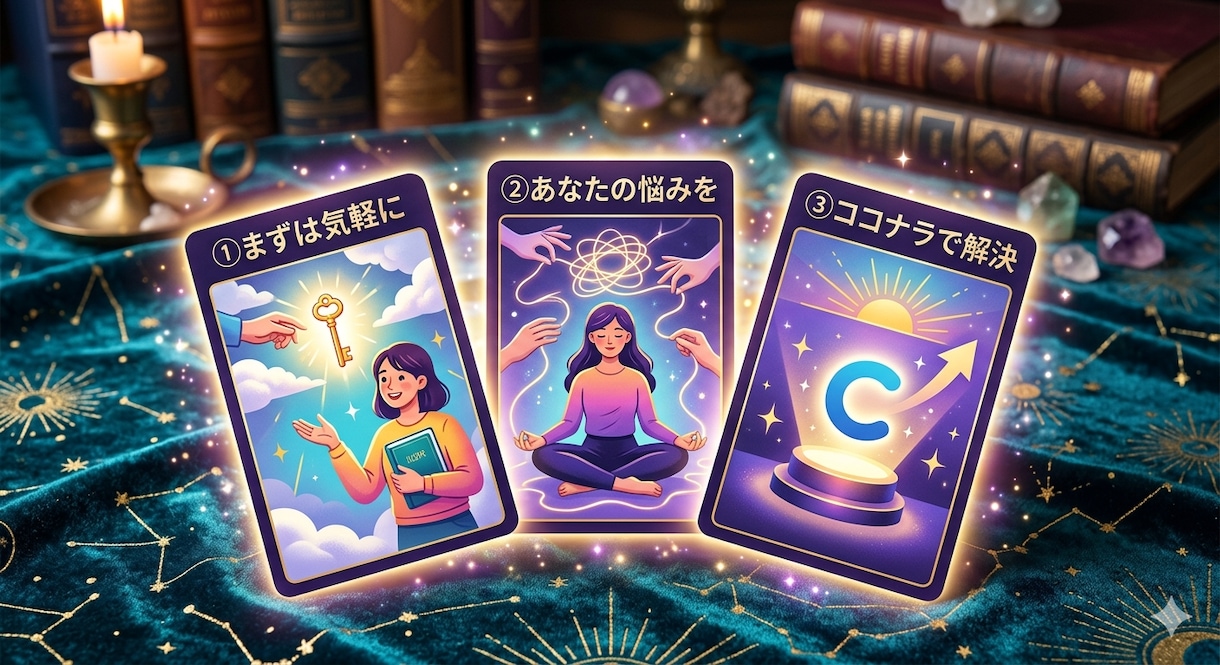 毎夜のモヤモヤを1つ、タロット1枚で本音で答えます きれいごとは言いません。本音で向き合う、テキストタロット鑑定 イメージ1