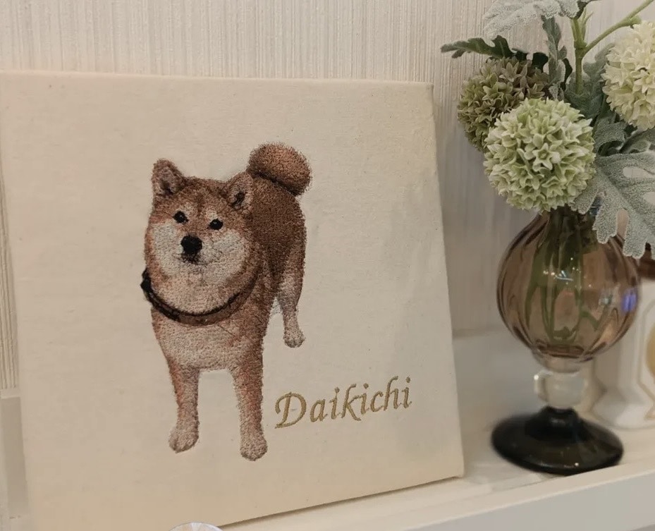 ペットの写真から刺繍ファブリックボードお作りします お写真から作るオーダーメイドうちの子刺繍ファブリックボード イメージ3