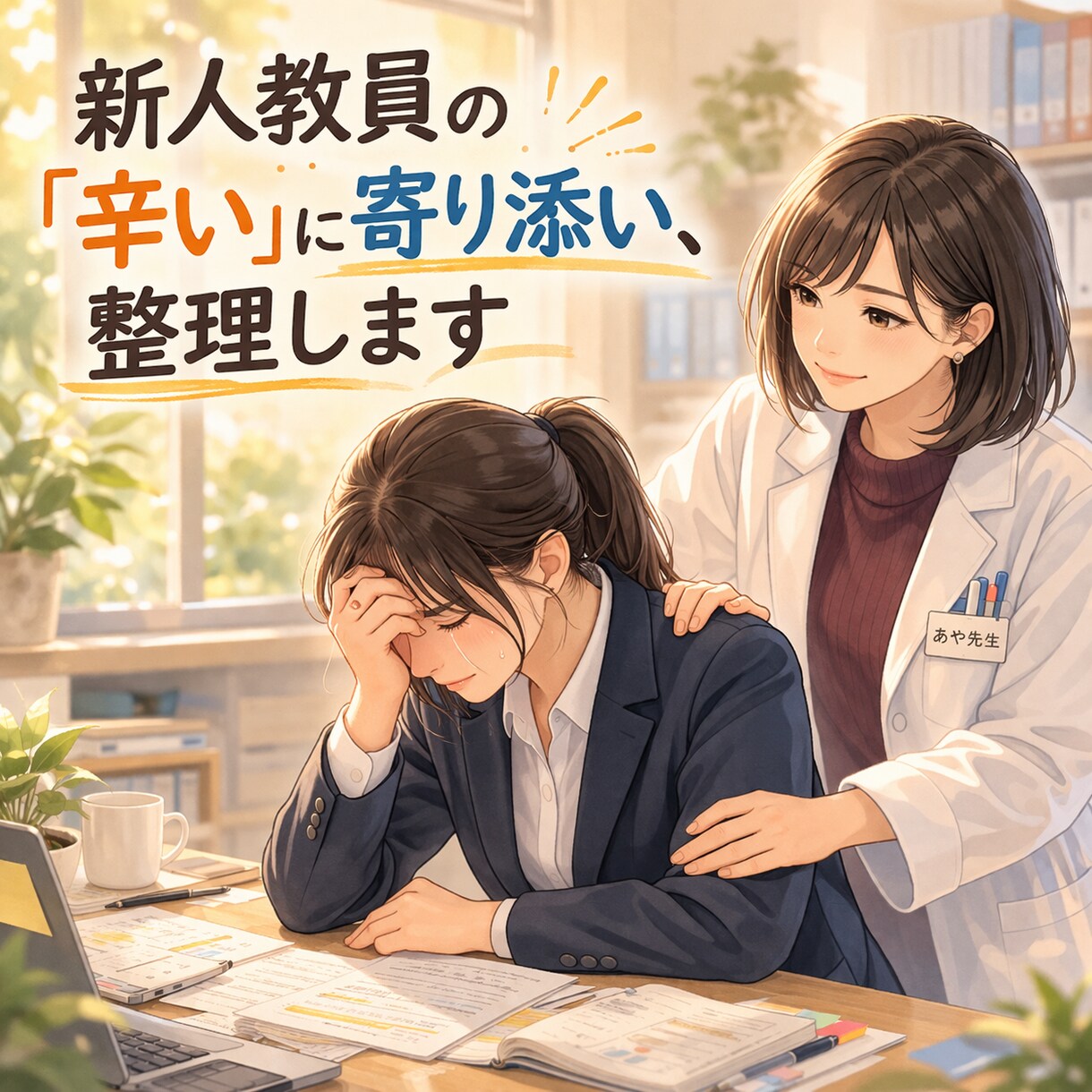 新人教員の「辛い」に寄り添い、整理します 教員9年、個人事業主2年の中堅があなたの味方に♪ イメージ1