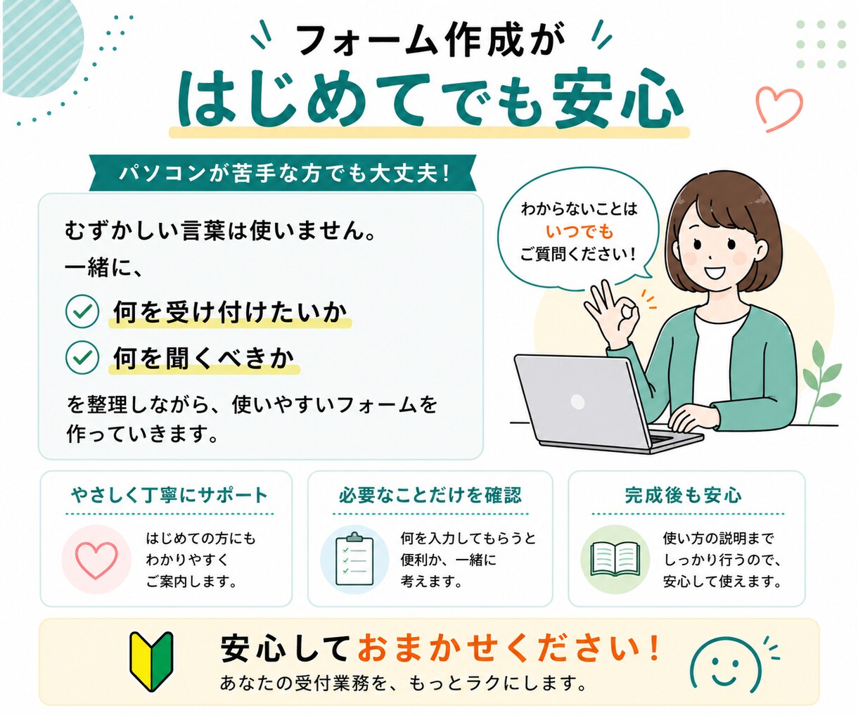 申込み・問い合わせ用Googleフォームを作ります 小さなお店・教室・個人事業の受付に イメージ4