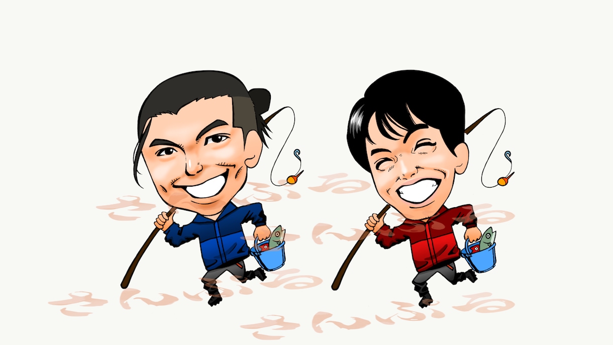 ちょっとリアル寄りのミニキャラ似顔絵を描きます 勢いのあるイラストで人目をひくアイコンにしませんか？ イメージ3