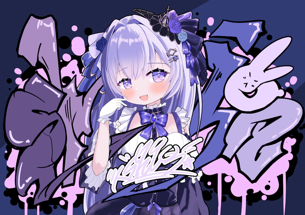 女性キャラ×グラフィティのイラスト描きます サムネ･ジャケット等に映える、キャラ×グラフィティの1枚 イメージ1