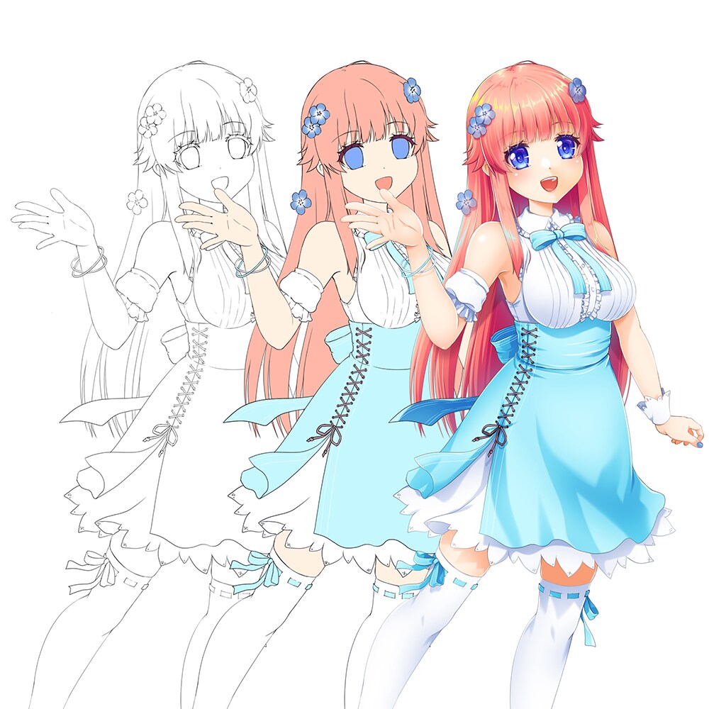 イラスト分業お受けします 線画のみや着色のみ、衣装だけのご依頼もお受けします！ イメージ1