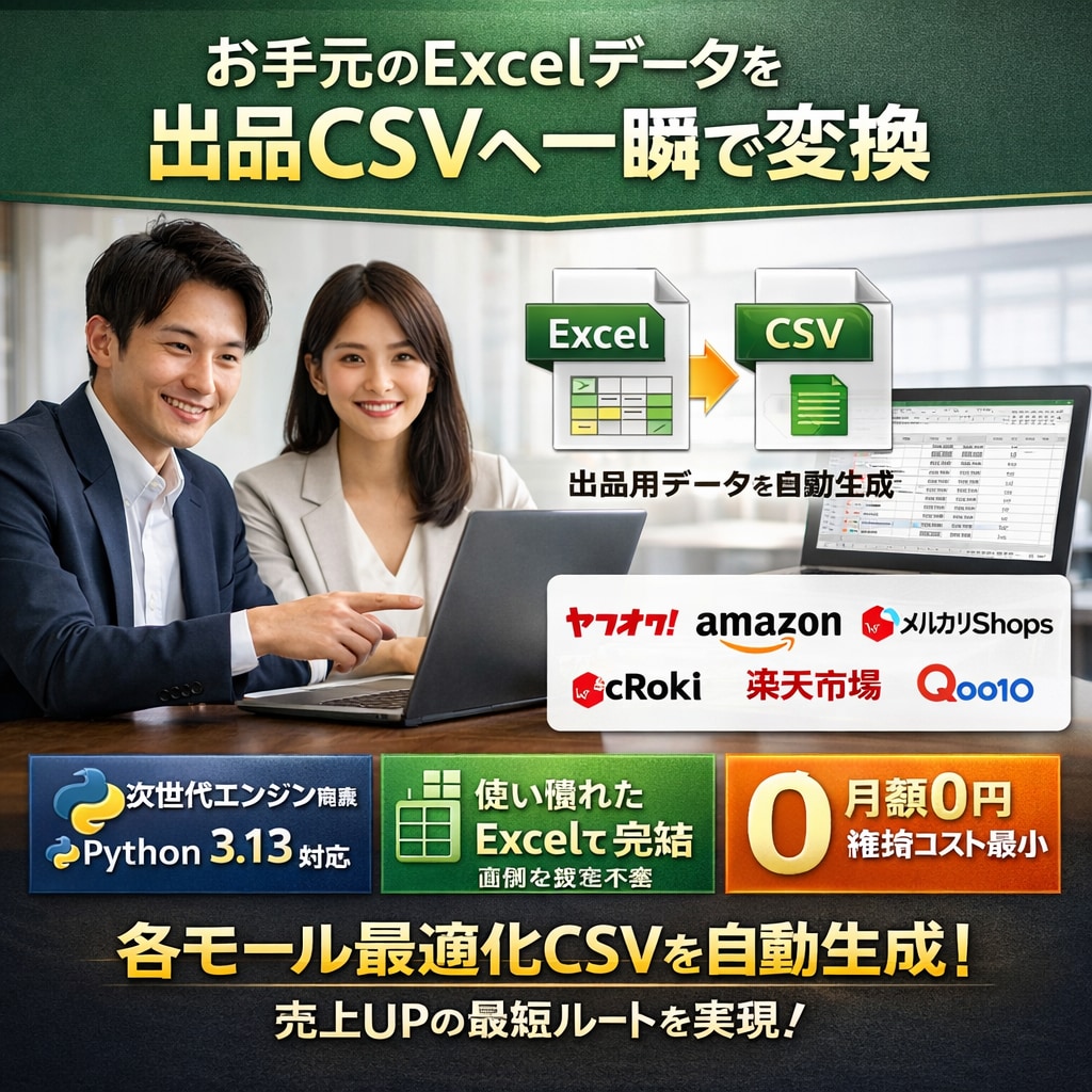 一括出品用CSV自動変換ツールを開発します 迷わない、止まらない。EC出品を加速「サイト専用」変換ツール イメージ2