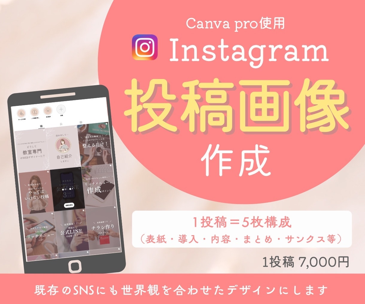 反応が取れるフィード制作します あなたのアカウントの世界観に沿ったデザインを丁寧に仕上げます イメージ1