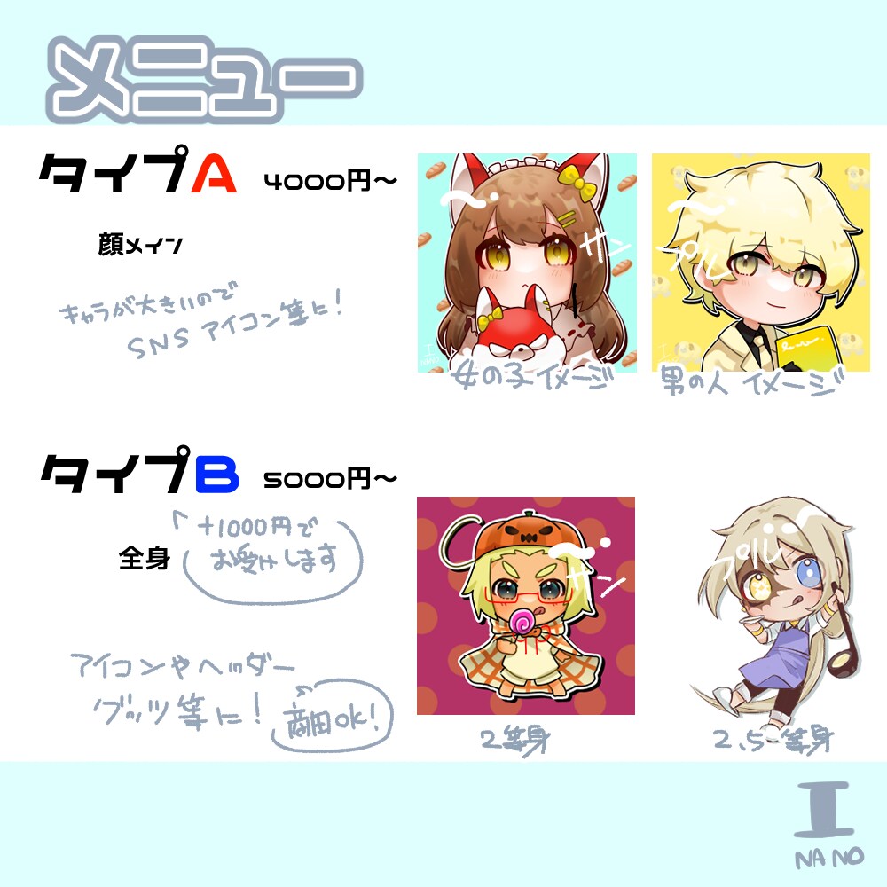 ２～３頭身のSDキャラクターイラストを制作します SNSアイコンやキャラシ等に٩( 'ω' )و イメージ2