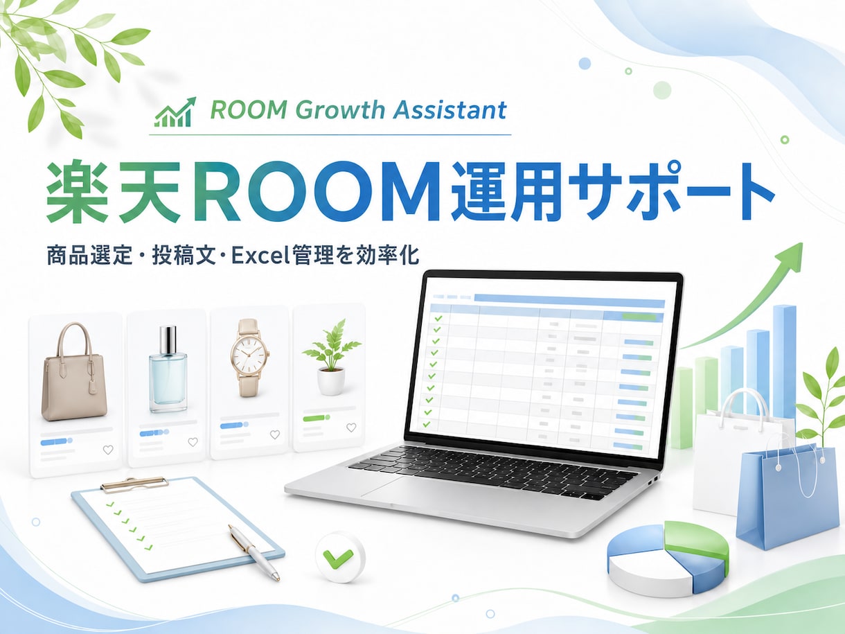 楽天ROOM の商品選定・投稿文作成を効率化します 毎日のROOM人気商品候補 投稿文 コレクション整理 いいね イメージ1