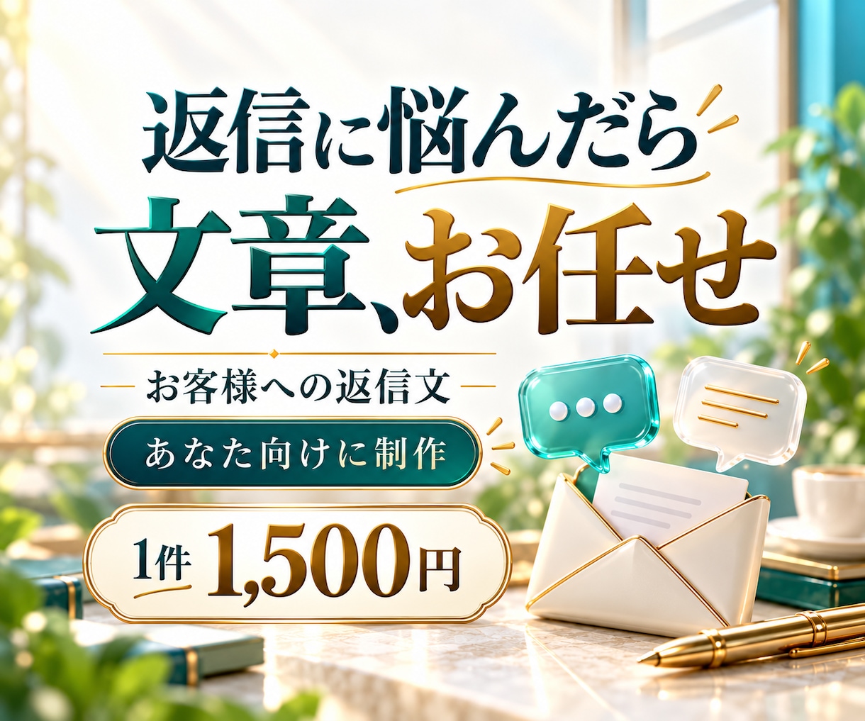 あなた向けのお客様返信文を作ります 問い合わせ内容と相手に合わせて返信1件を作成 イメージ1