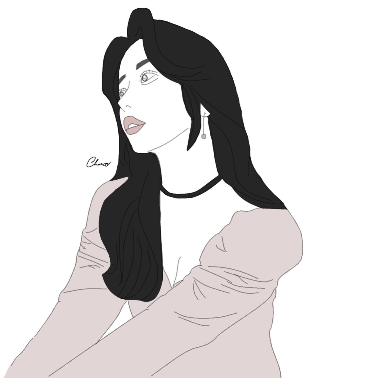 シンプルな線画を描きます お写真を元に特別な日、普段の何気ない格好のあなたを描きます イメージ8