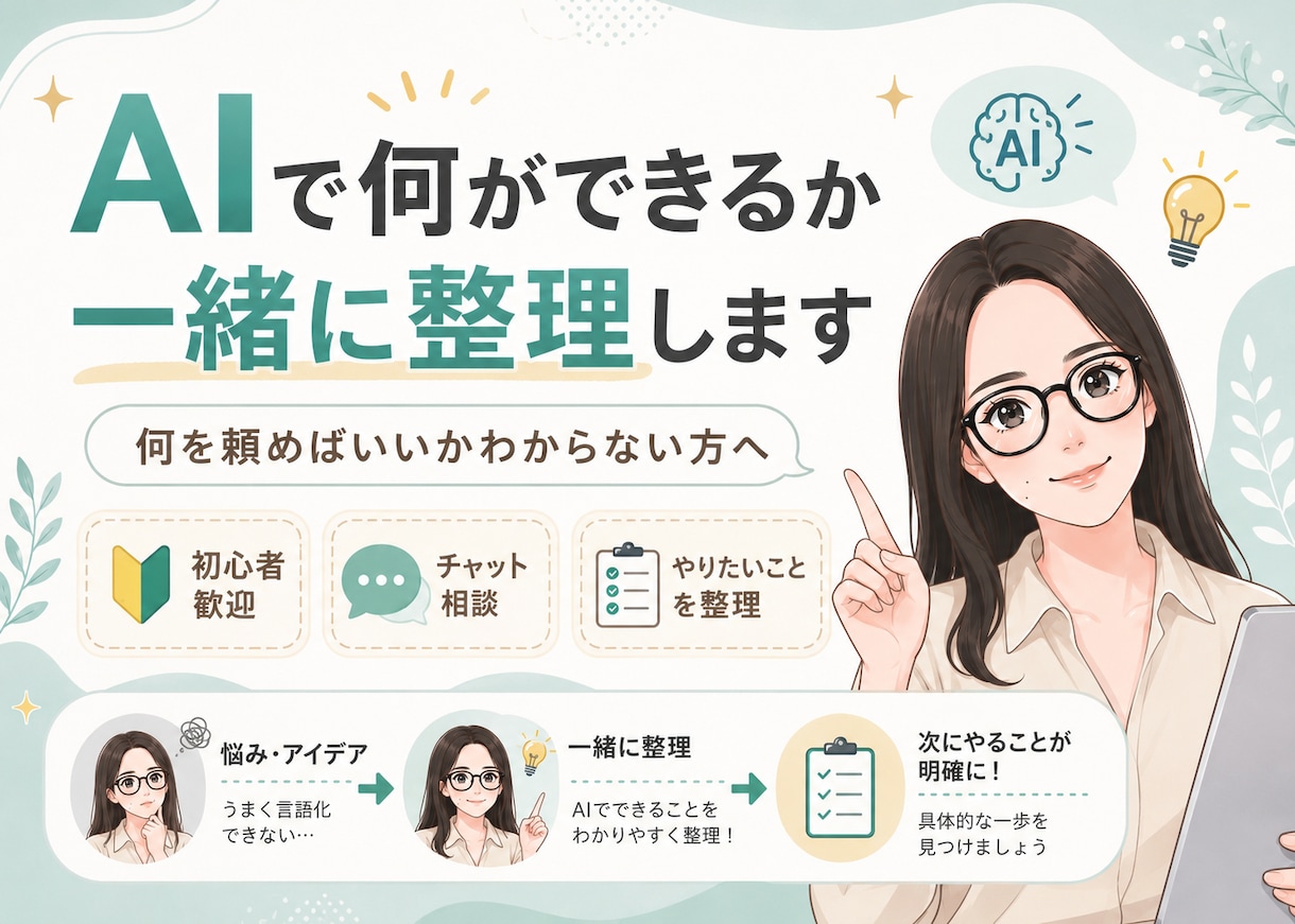 AIで何ができるか一緒に整理します 何を頼めばいいかわからない初心者の方へ イメージ1