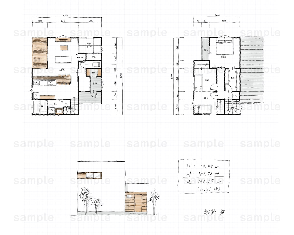 手描きだから早い！建売プラン作成します 間取りオタク歴17年の女性建築士がプランニングします！ イメージ2