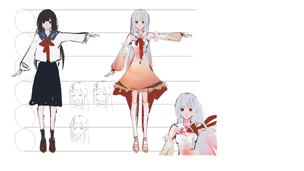 人物のキャラクターデザインをします Vtuberのデザインや物語の登場人物のビジュアル化など イメージ7