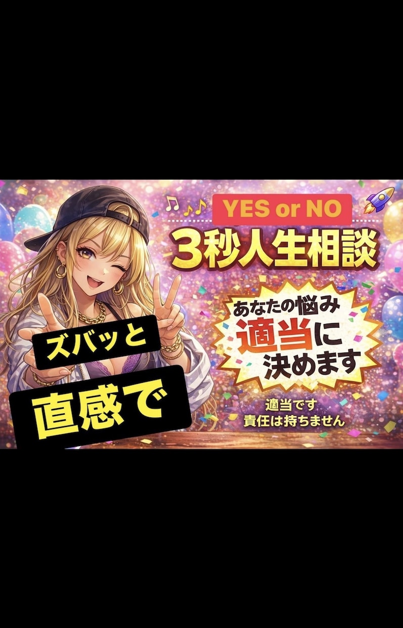 あなたの悩み、3秒で適当に決めます その悩み、責任ゼロで決めます！ イメージ1