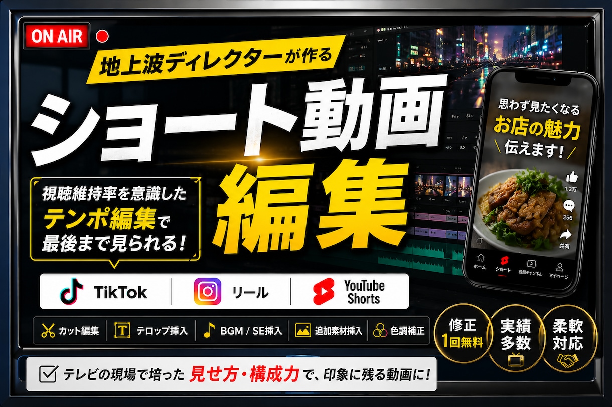 テレビ現役Dが"離脱されない"ショート動画作ります 〜YouTube shorts・TikTok・リール〜 イメージ1