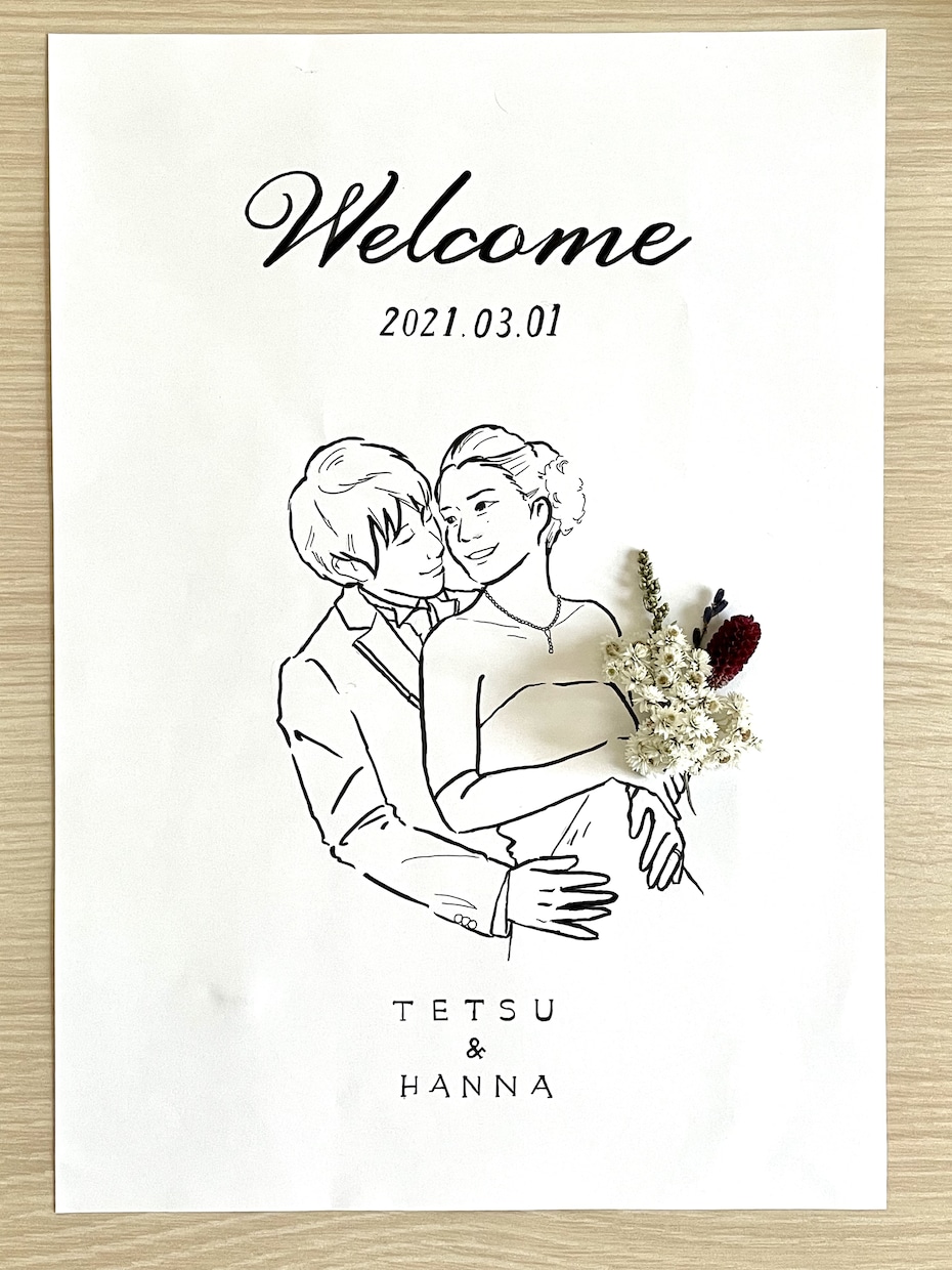 手書きの結婚式のウェルカムボード 作ります シンプル可愛い結婚式のボード。手書きの温かみをお届けします。 イメージ4