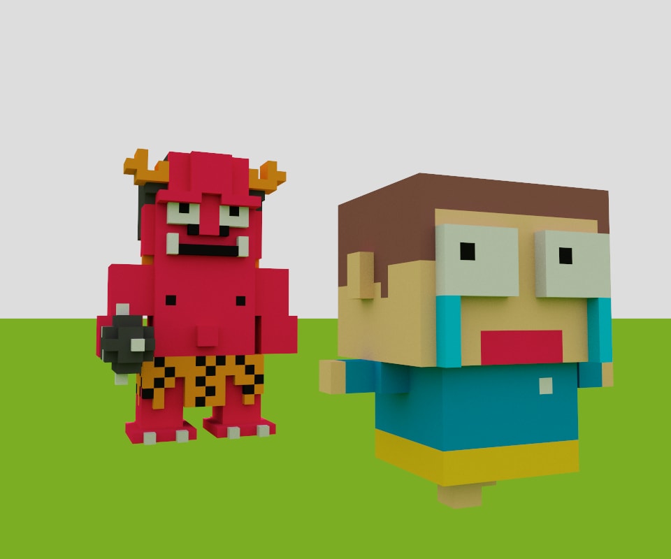 ボクセルアートで３DCGキャラクターを制作します ゲームの素材やNFTに！ボクセルアートキャラクター制作 イメージ2