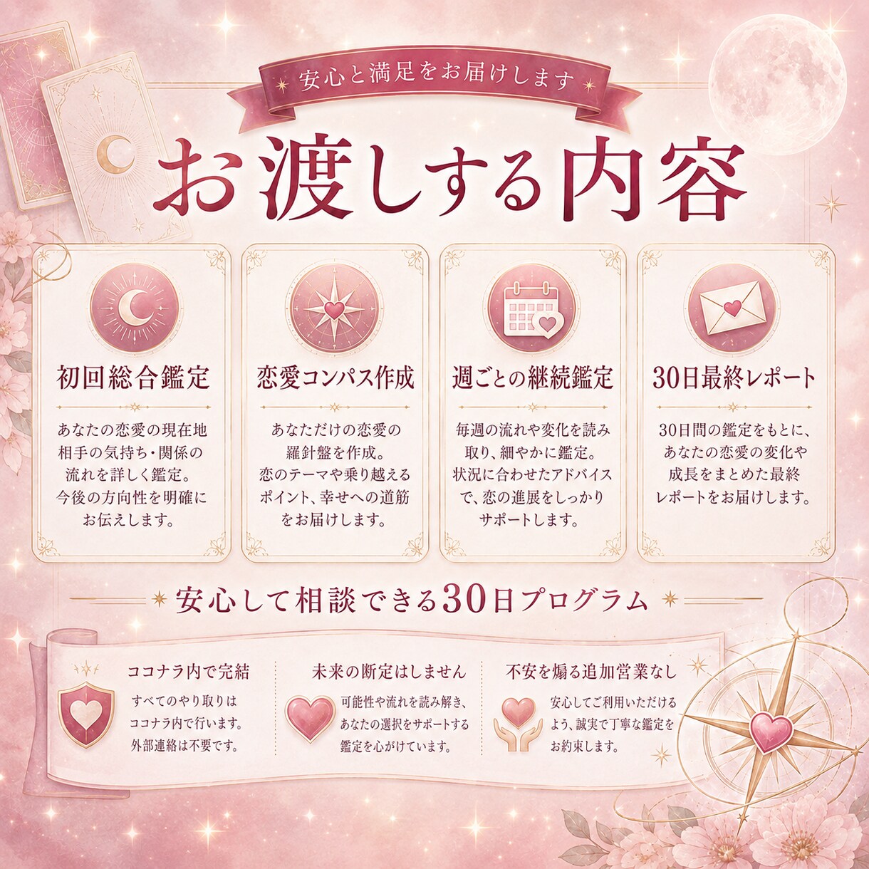 不安な恋を30日間伴走鑑定します 【何度占っても不安なあなたへ】この恋の答えを見つける30日間 イメージ5
