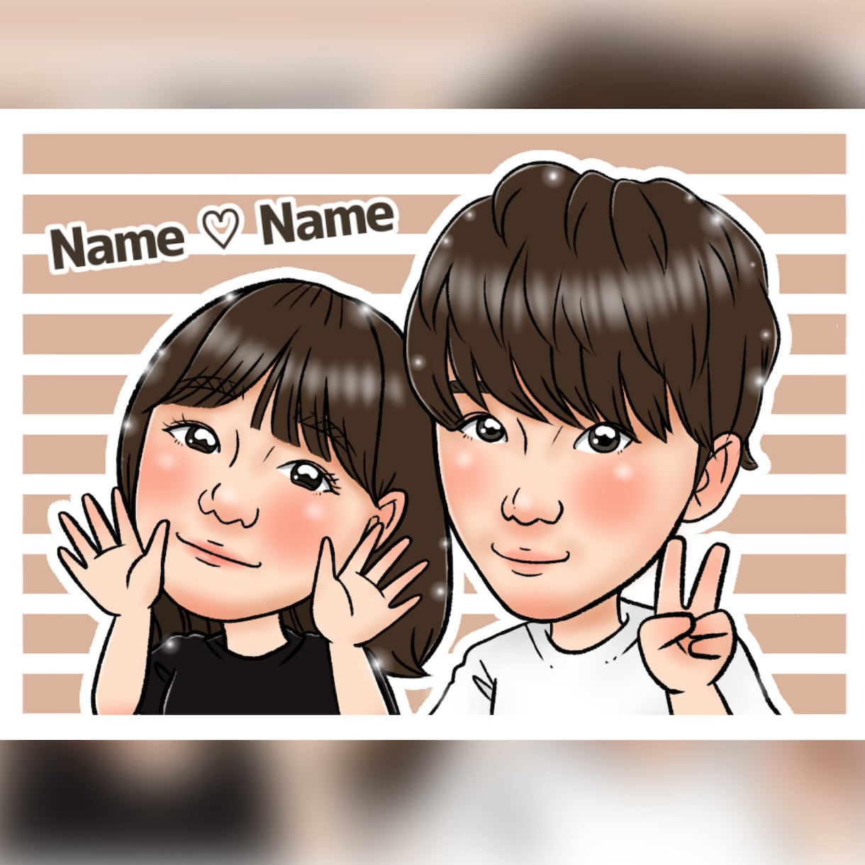 結婚式、カップル記念日似顔絵　お描きします そっくりで可愛いくあたたかい似顔絵です イメージ4