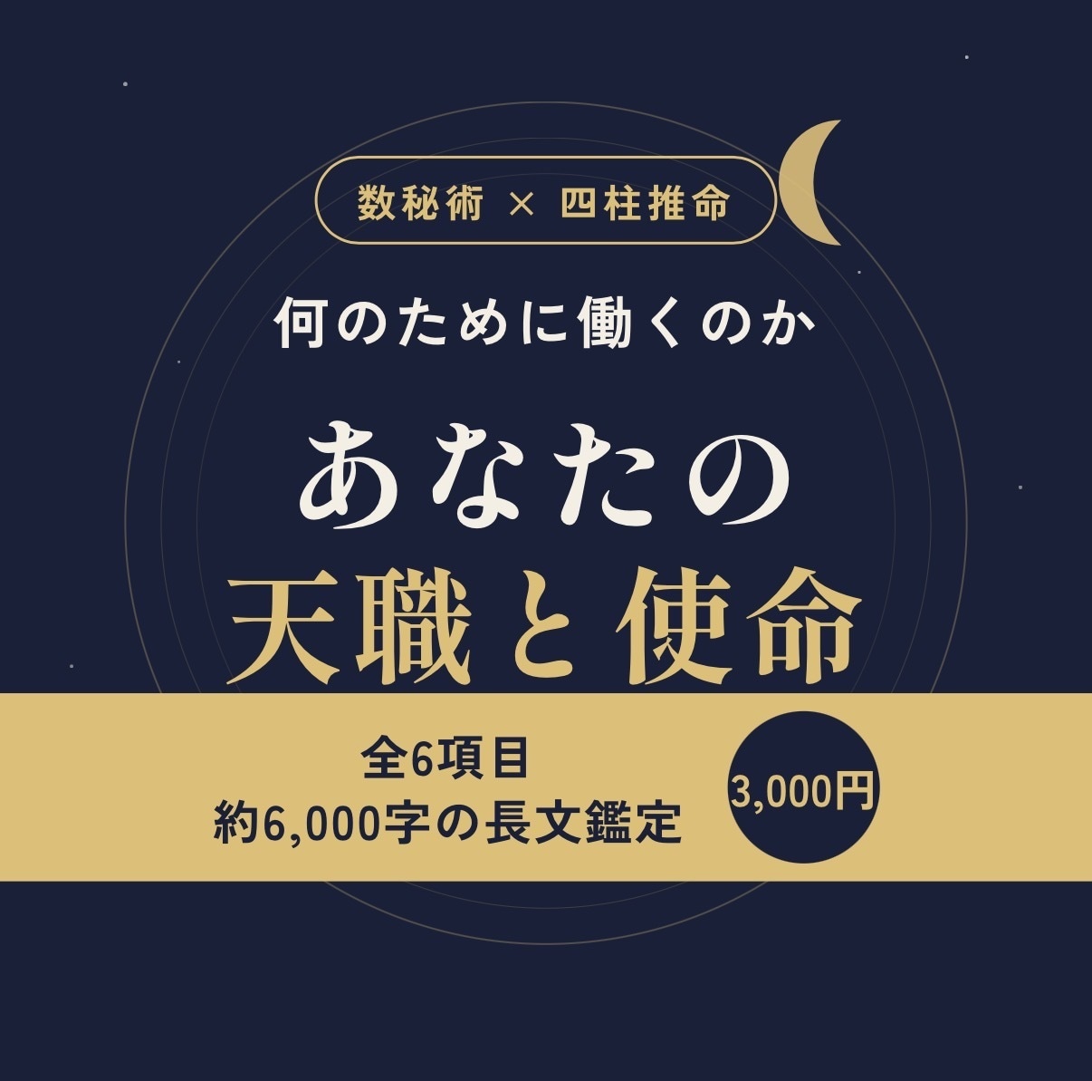 天職と使命を全6項目6000字で読み解きます 才能・働き方・運気の波｜数秘術×四柱推命 イメージ1