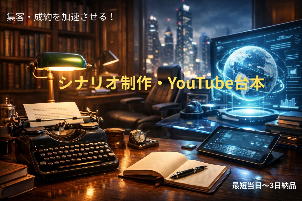 集客を加速！YouTube・物語シナリオ執筆ます コンクール受賞の感性×ITの論理的思考で離脱させない構成を イメージ1