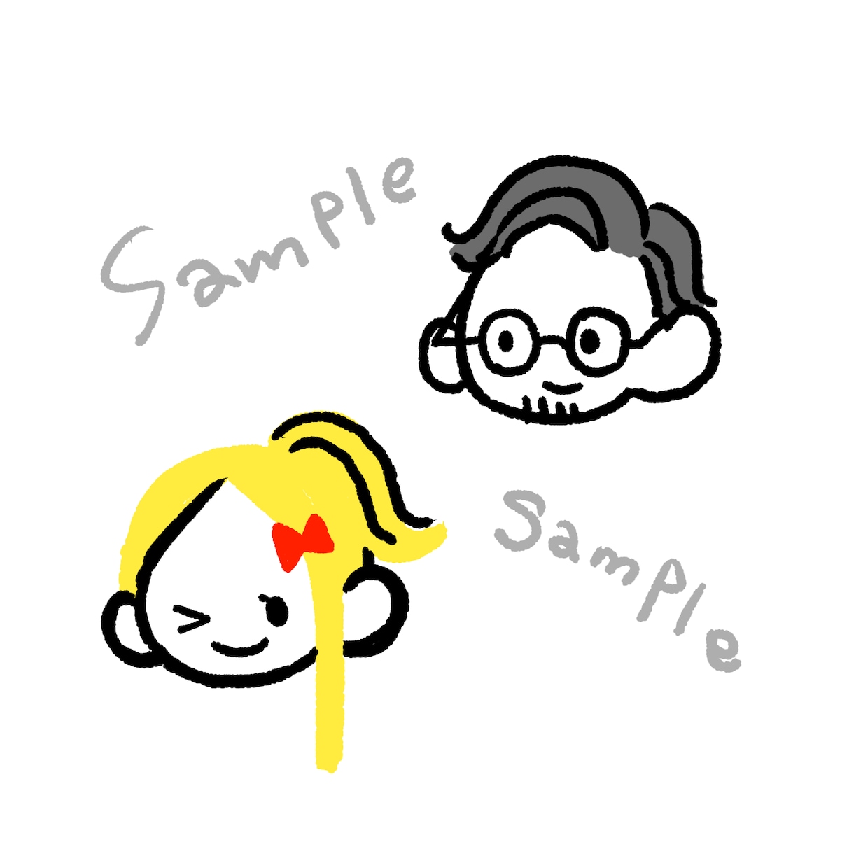 シンプルゆるいイラストアイコン描きます 修正無制限！シンプルでゆるかわ？アイコンやグッズに！ イメージ2