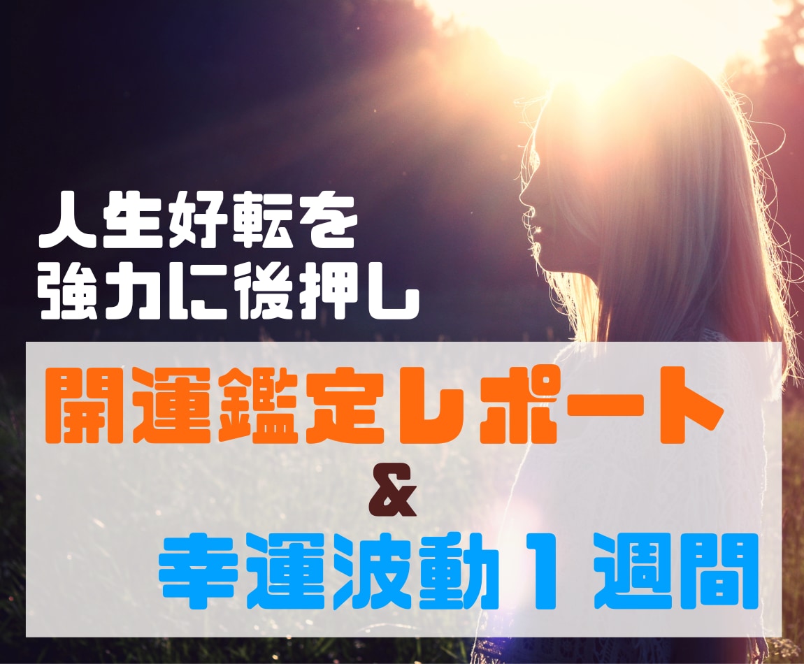 全運気開運鑑定書＆好転波動２週間をセットで贈ります 個性に合った開運法鑑定レポートと好転波動を２週間インストール イメージ1