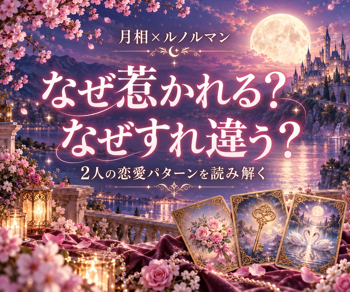 生まれた月相とカ―ドで２人の恋愛相性を読み解きます ◇惹かれ合う理由・すれ違い、二人の合う関わり方まで紐ときます イメージ1