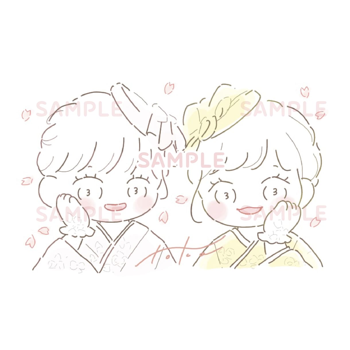 2-3人用♡お写真からゆるふわ似顔絵をお描きします 記念日のプレゼントや思い出作りにどうぞ♪ イメージ8