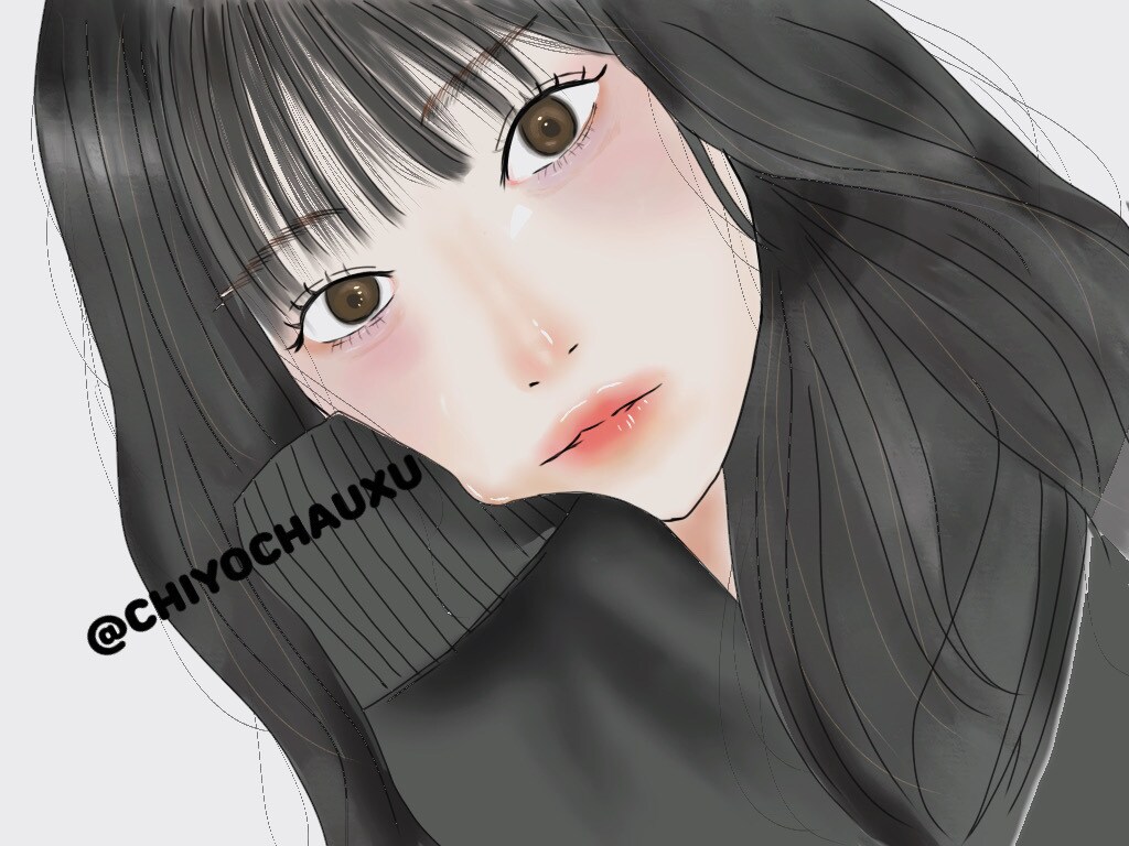 似顔絵風アイコン描きます 淡い色合い似顔絵風の可愛いアイコン イメージ1