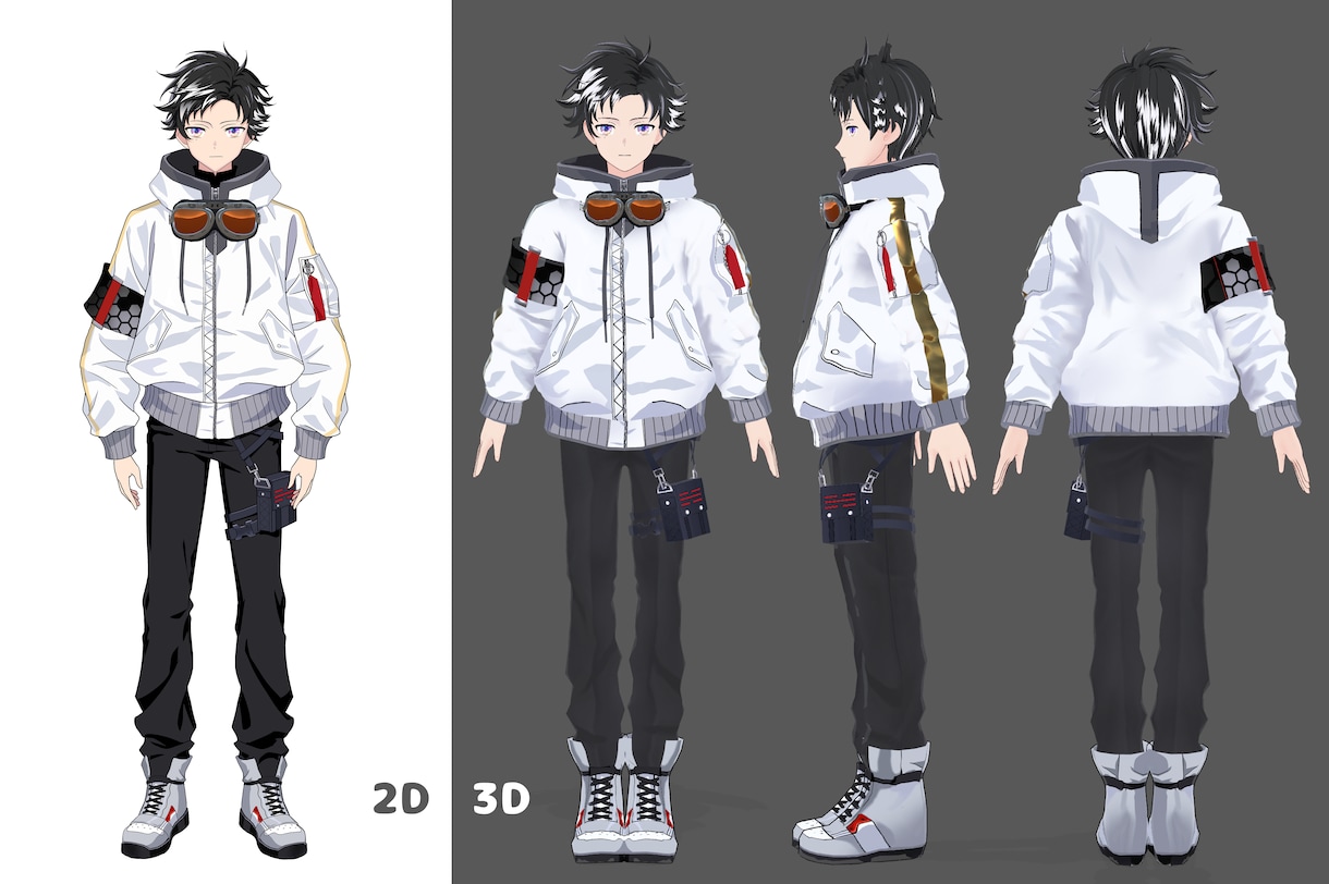 キャラデザから丸ごと対応3DVTuber制作します 修正無制限！MMD、パーフェクトフェイス、VRchat対応！ イメージ5