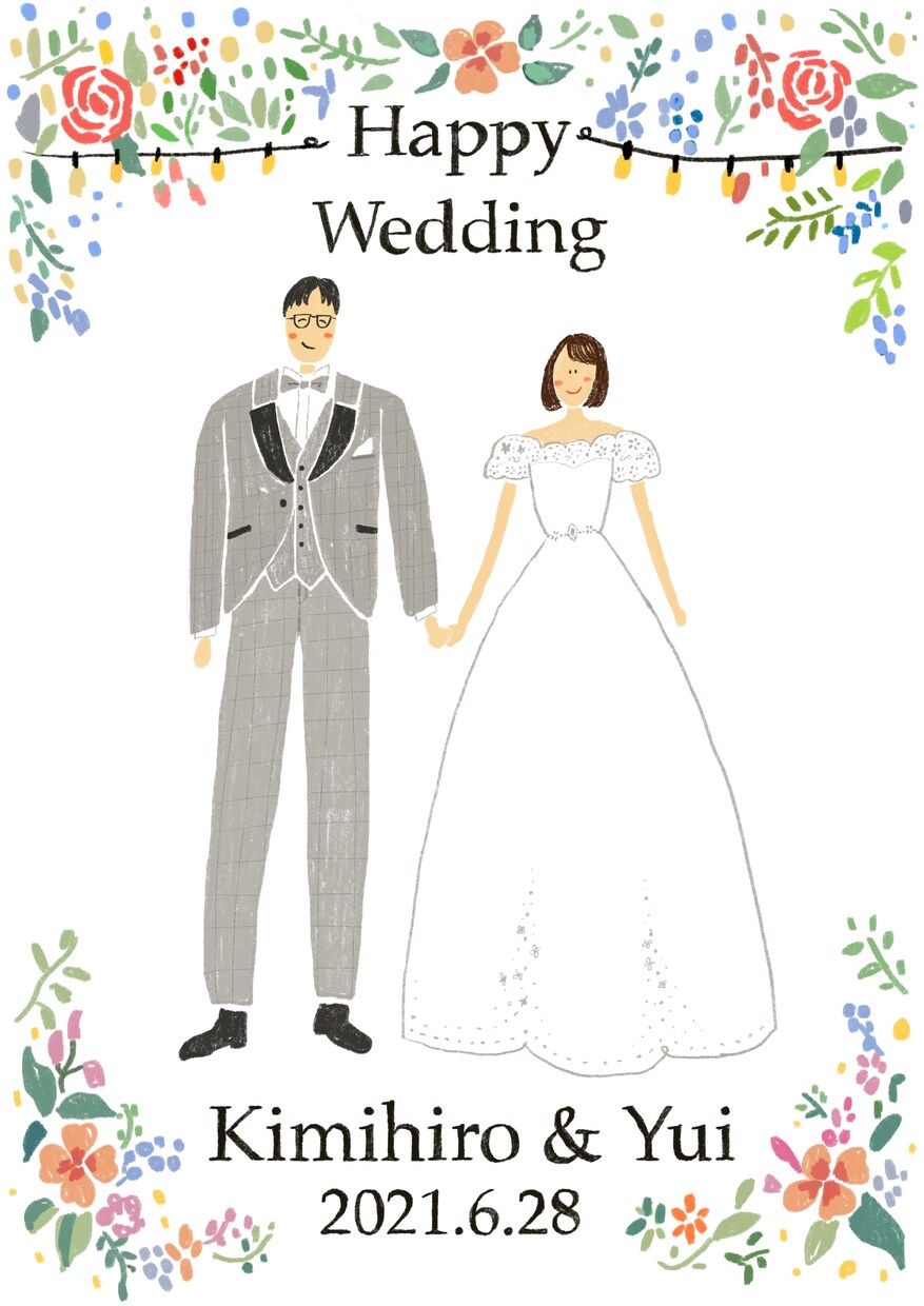 カップル・ペアイラスト描きます 二人の大切でとびきりの思い出を♪結婚式・プレゼントに❁ イメージ5