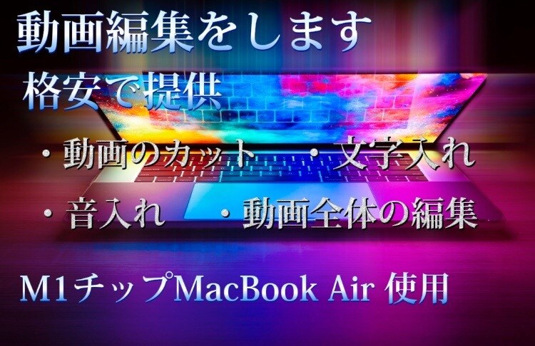 動画のカット、文字入れ、モザイク加工などをします スペックのいいパソコンで、より画質が良く、軽い映像を作ります イメージ1