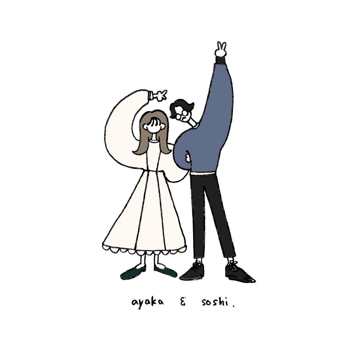 おしゃれなカップルイラスト描きます おしゃれで可愛いカップルイラストを特別な日や何気ない日に♪ イメージ3
