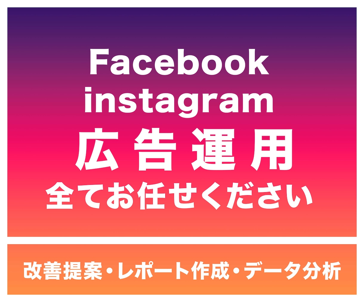 初期費用無し！SNS広告運用を代行いたします 運用歴10年の広告代理店がFB/Insta広告を運用 イメージ1