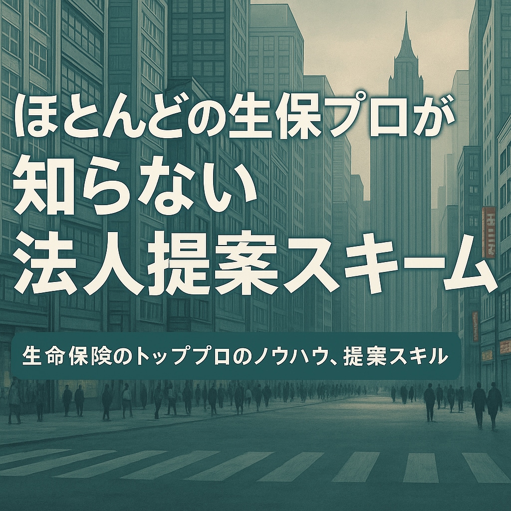 ほとんどの生保プロが知らない法人提案をお教えします 明日から使える大口契約獲得につながる法人保険スキーム イメージ1