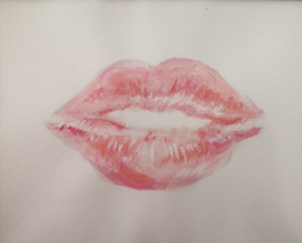 あなた唇をオシャレなインテリア絵画にします たった一つしかない個性的な水彩画をお部屋に一つ如何ですか？ イメージ1
