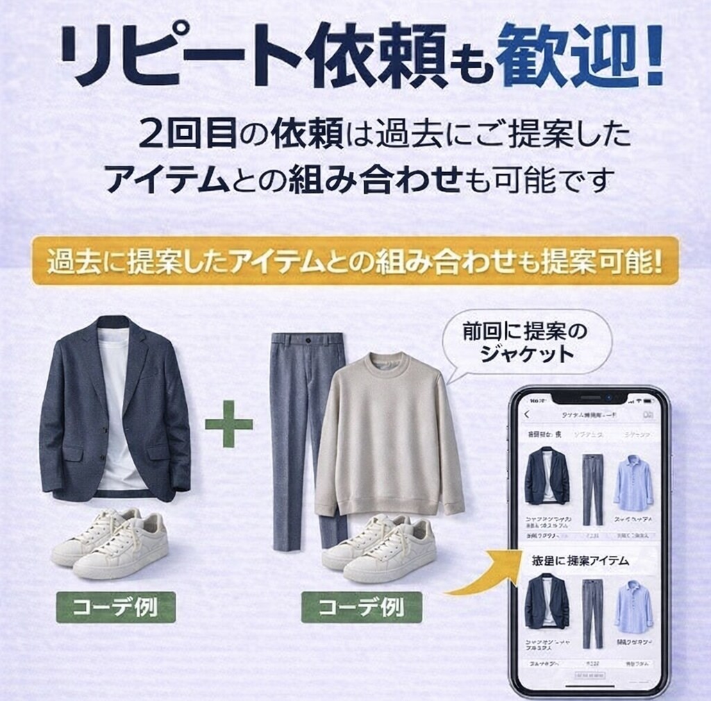 メンズ限定｜買う服を24時間以内に確定します デート・飲み会・面接で外さない服をURL付きでご提案 イメージ5
