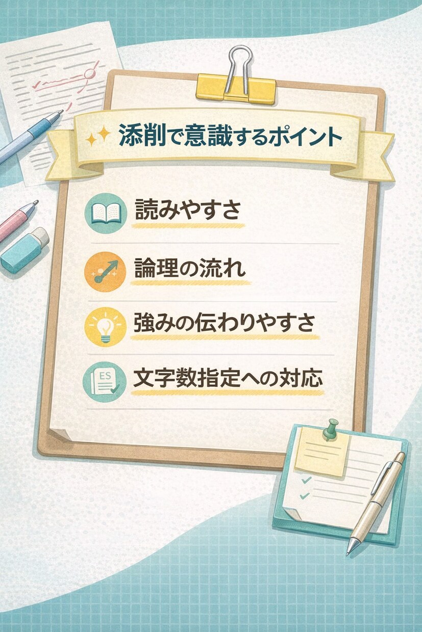ES・自己PR・志望動機を丁寧に添削します 読みやすさ、論理性、文字数指定を意識し、伝わるESに整えます イメージ3