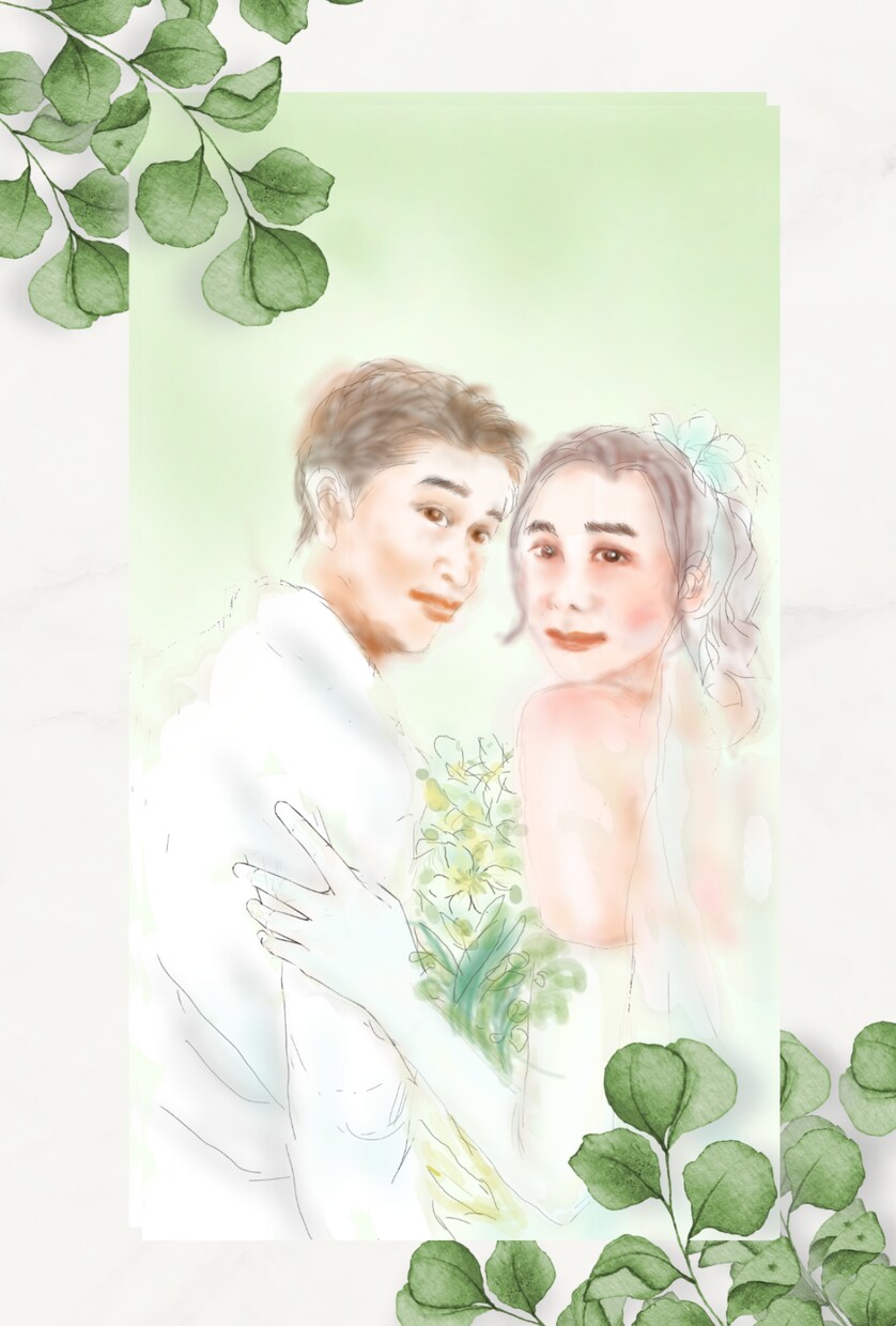 似顔絵オーダーイラストや挿し絵をお描きします リアルっぽく　水彩よりの優しいタッチで仕上げます。 イメージ10