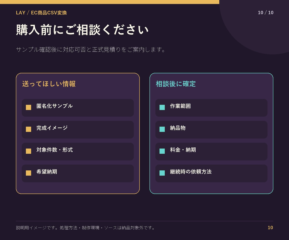 EC商品CSVをモール登録用に変換します 列順・文字数・必須項目を一括整形して出力 イメージ10