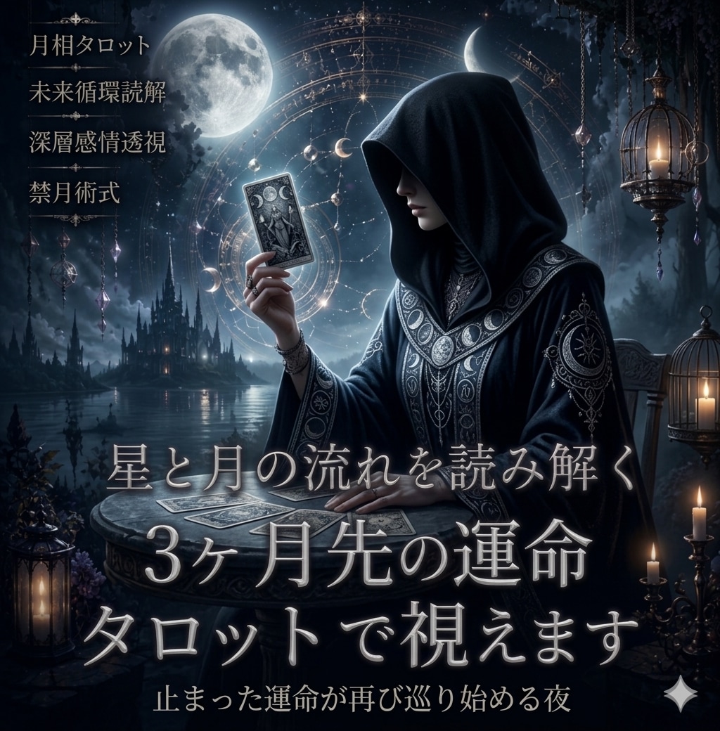 月相タロットで3ヶ月先を視ます 【月相タロット】深層感情に浮かぶ3ヶ月後の導き イメージ1