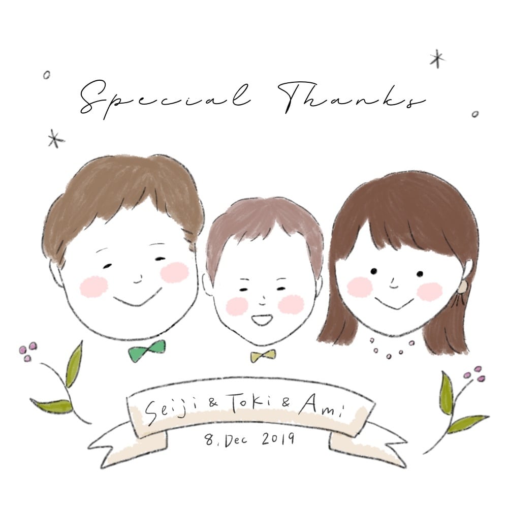 受注制作／ゆるふわ似顔絵描きます データ納品！結婚式のサンクスタグにおすすめ！ イメージ3
