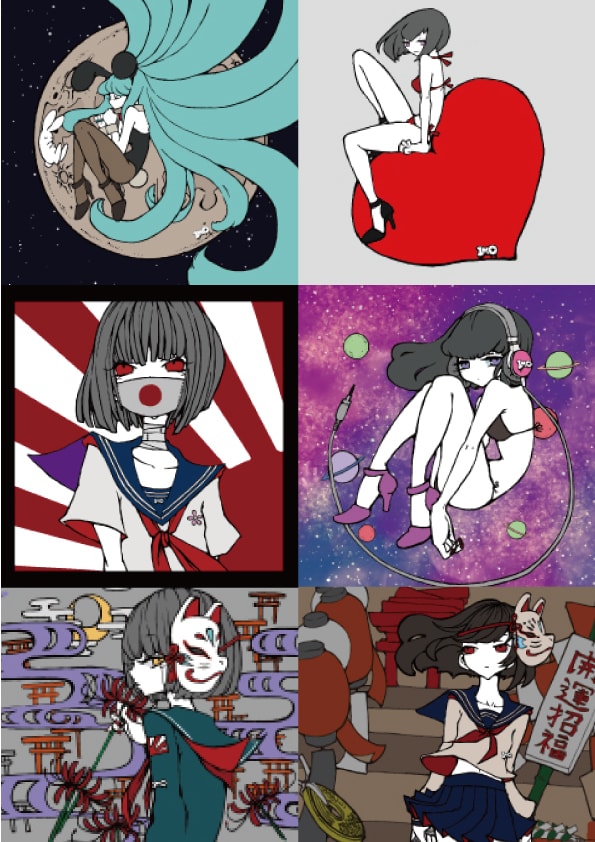 かわいい女の子のキャラクターデザインやります ビビッとカラフルで目をひく　オリジナルキャラクターデザイン イメージ2