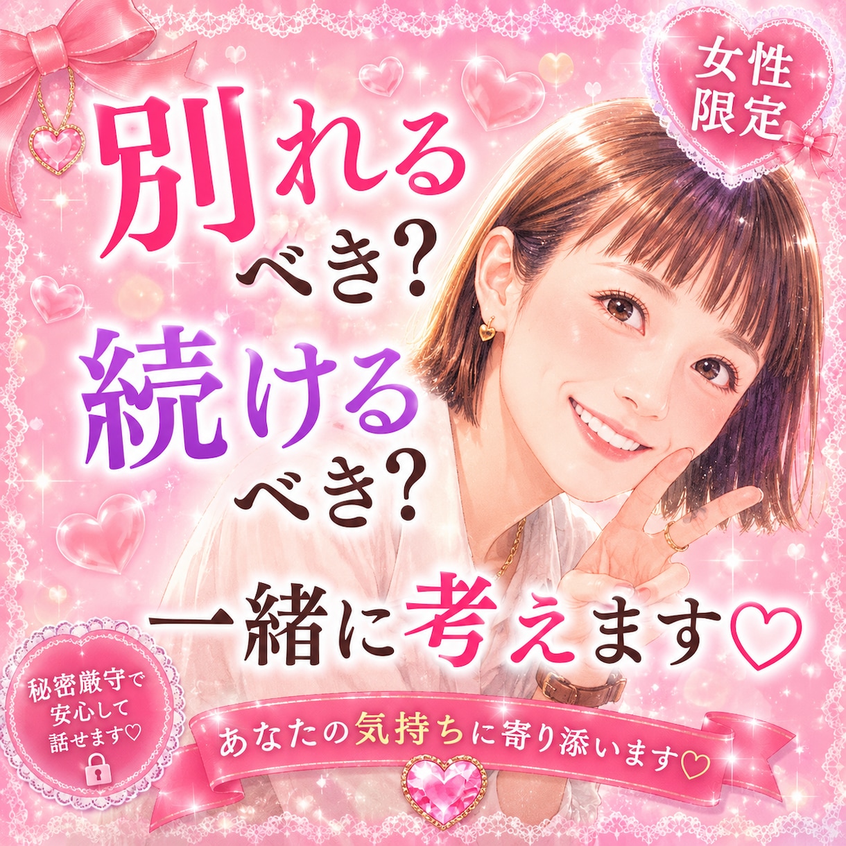別れるべき？続けるべき？一緒に考えます 別れる？続ける？ひとりで抱えず気持ちを整理しませんか？ イメージ1