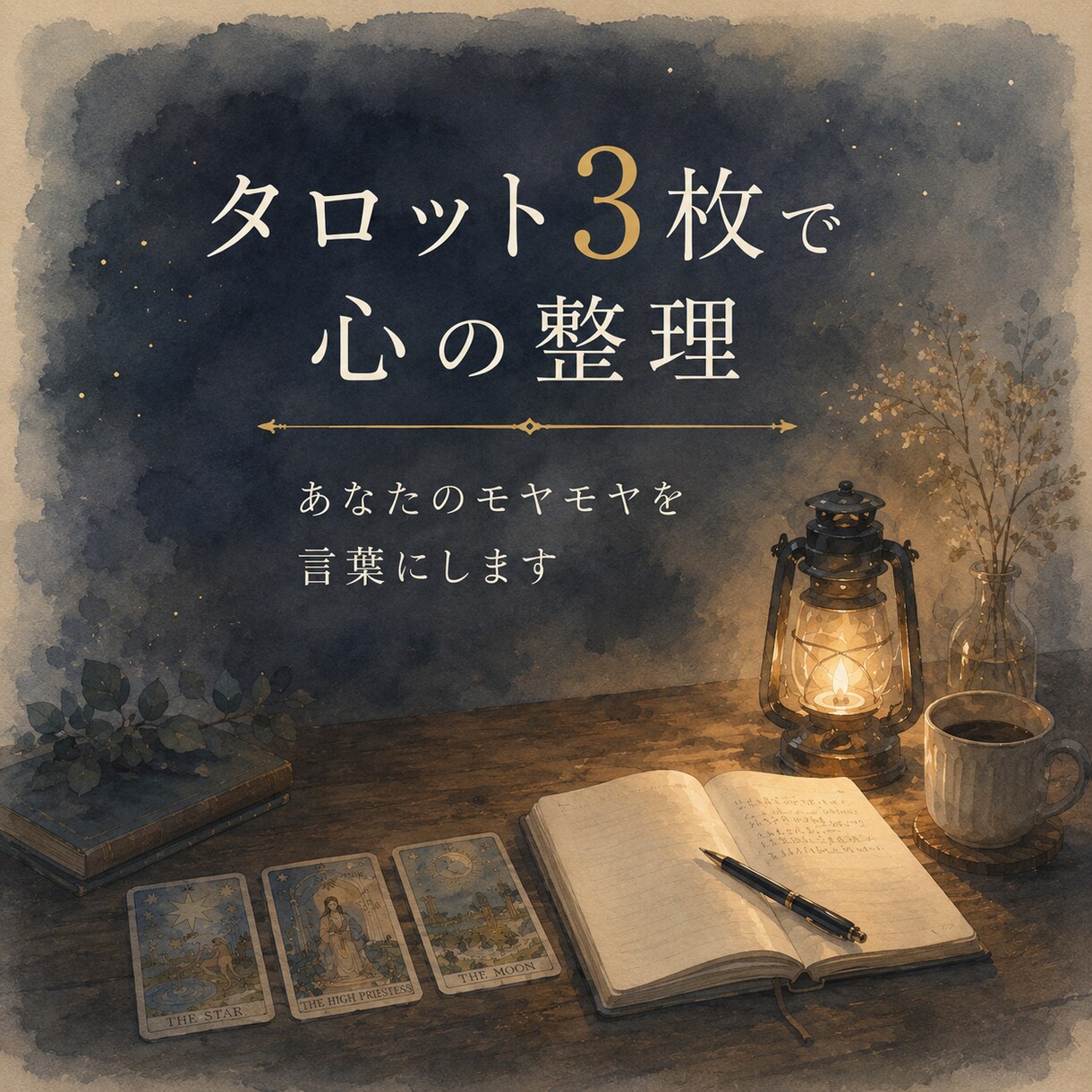 今一番モヤモヤする悩みをタロット3枚で言語化します 気持ちを整理して一歩進みたい方へ イメージ1