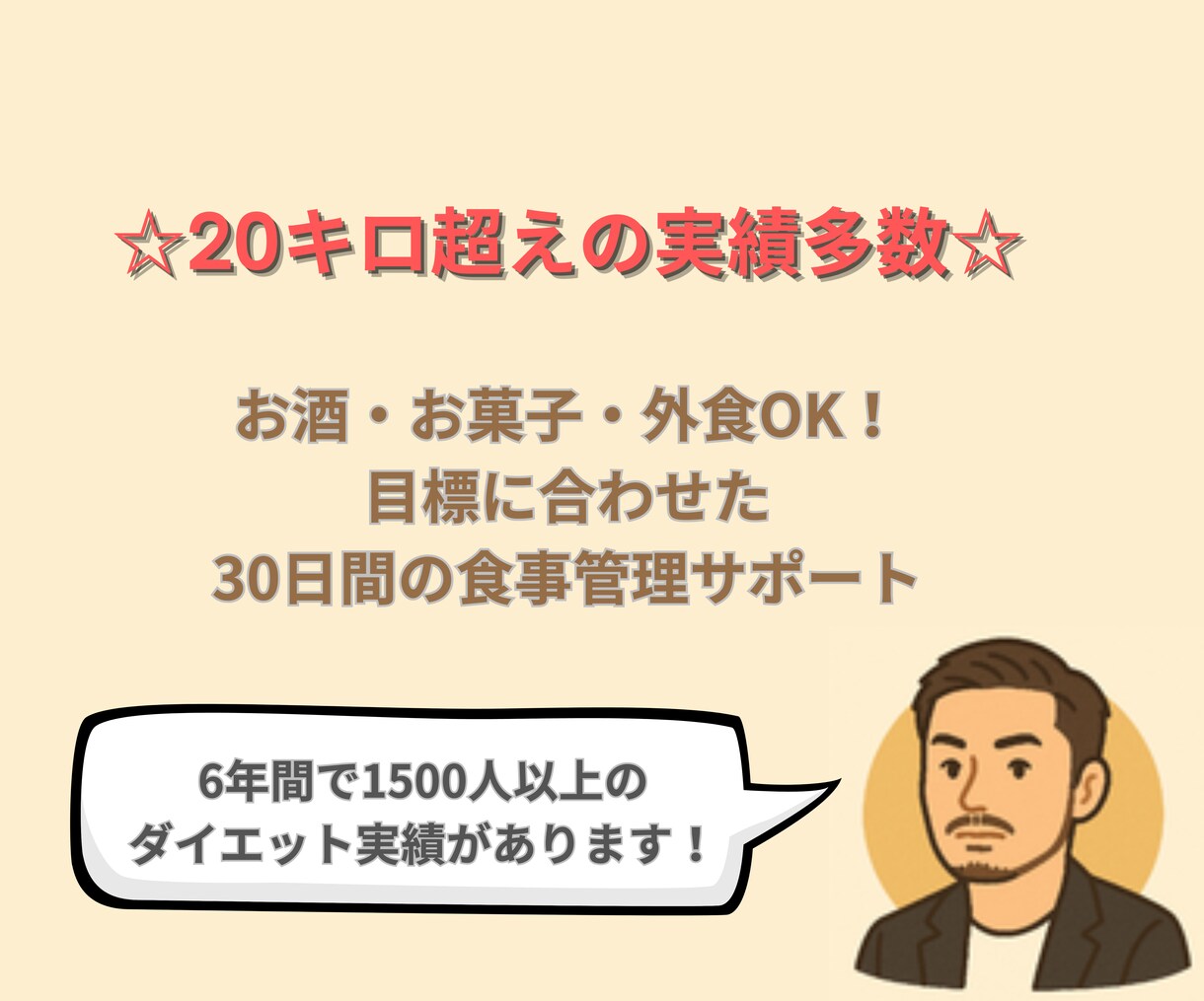 お酒・お菓子OK！30日間のダイエット指導をします 6年間で1500人以上のダイエット実績！ イメージ1