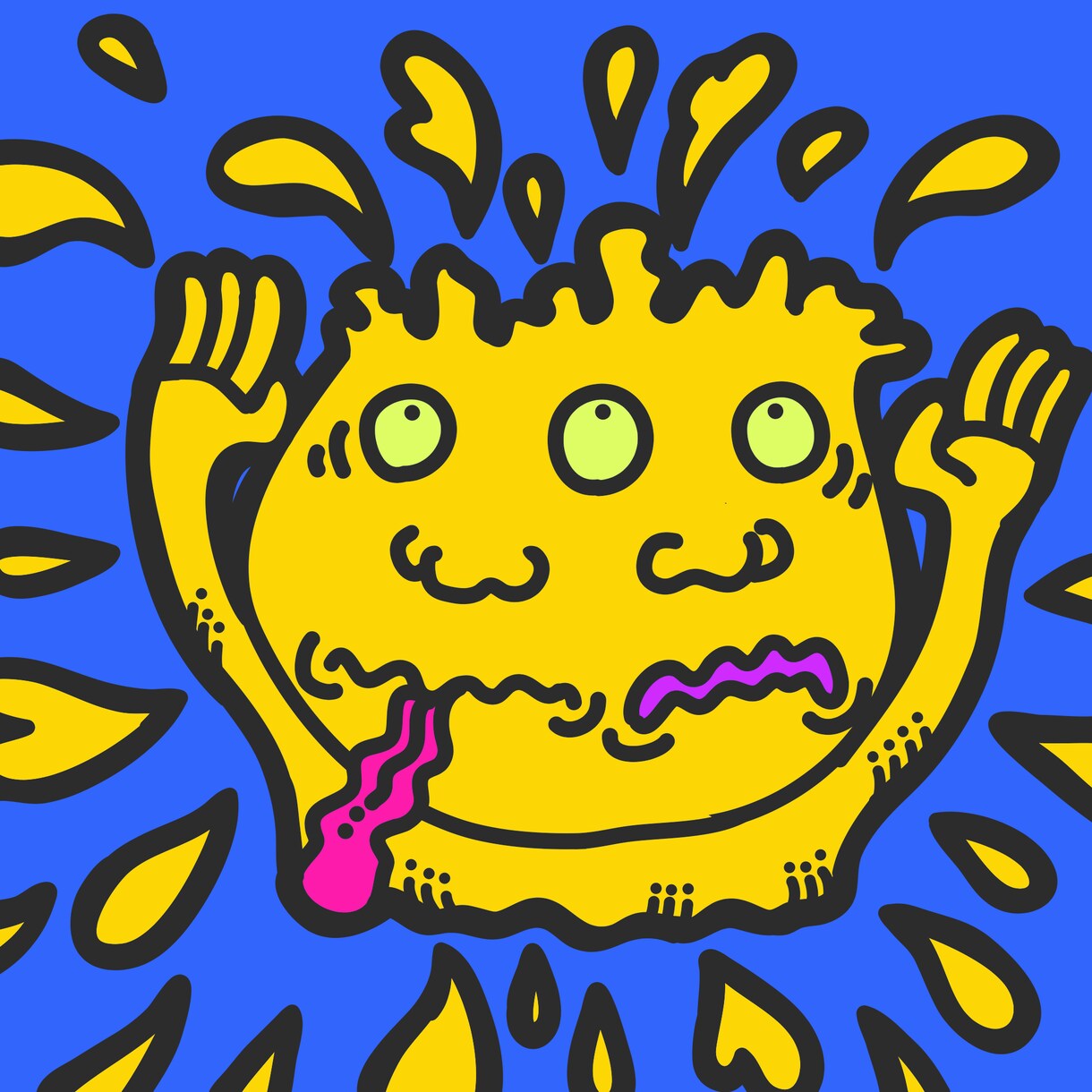 ポップイラストを描きます POPで不思議なキャラクターの集まり イメージ1