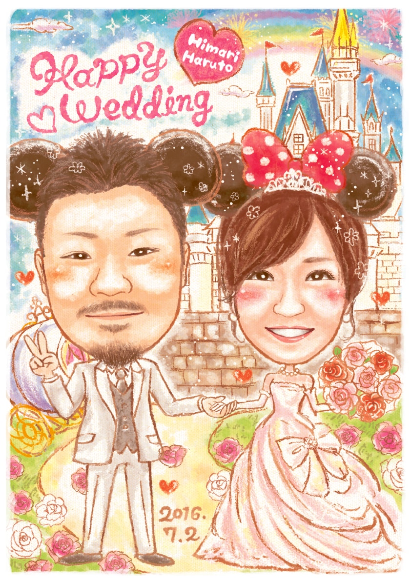 先着5組様まで2名様4000円★結婚式の似顔絵ます 賑やかでポップな似顔絵でハッピーな新婚生活を彩ります♪ イメージ8