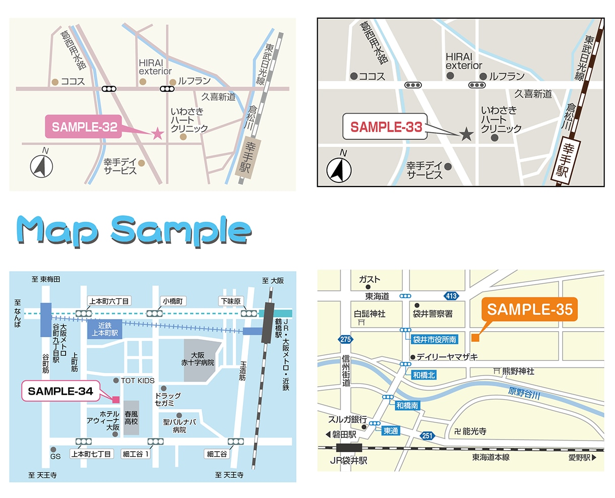 分かりやすく見やすい地図を作成します チラシ・HPに掲載できる簡易的でシンプルな地図を作成します！ イメージ9